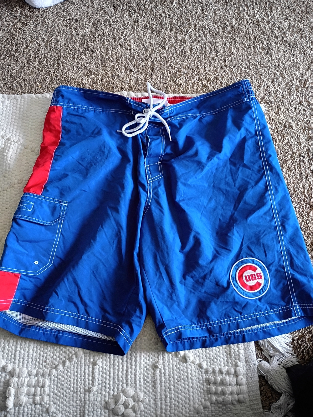 Genuine Merchandise Blue and Red Chicago Cubs Swim Trunks